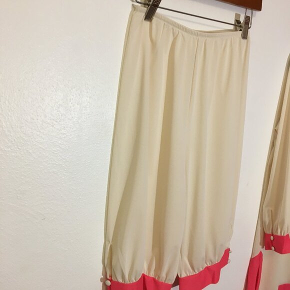 Vintage 50s 60s Two Piece Lingerie Pajama Set Colorblock Nickers Pantaloons (1) - Picture 14 of 16